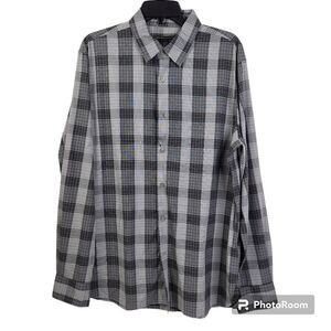 John Varvatos Mens Long Sleeve Gingham Pattern Button Down Size Large